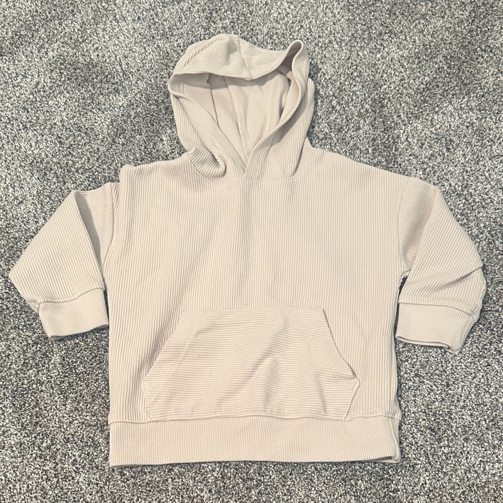 Cat & Jack Beige Waffle Knit Hooded Sweatshirt
